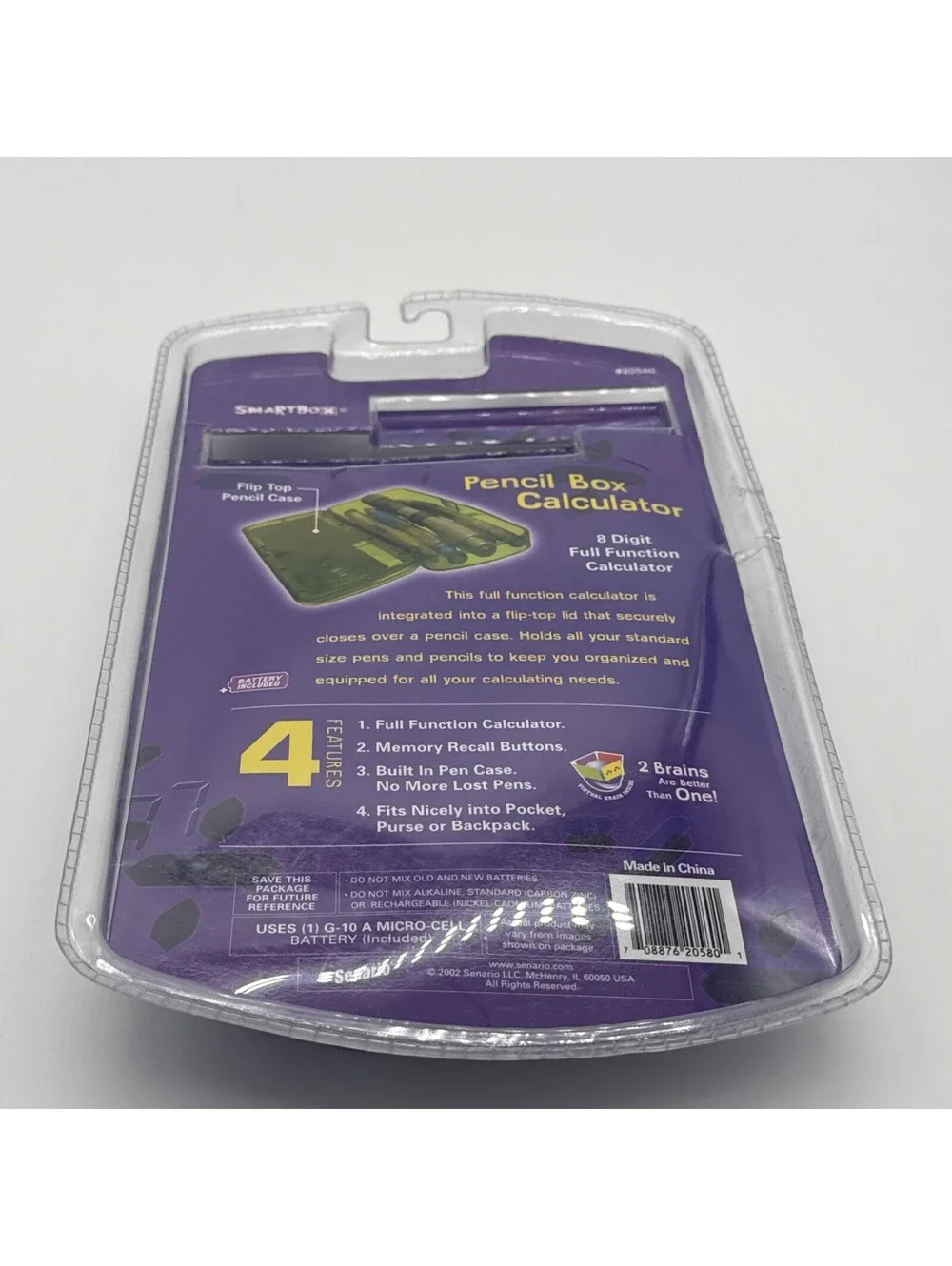 Vintage SmartBox Pencil Box Calculator Translucent Purple Y2K School Supply New